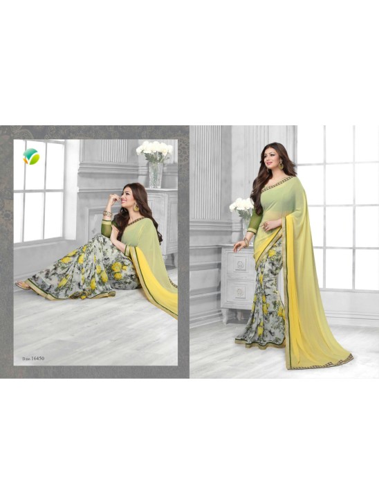 16450 Yellow Green Vinay Sheesha Star Walk Saree 16450 Yellow Green Vinay Sheesha Star Walk Saree