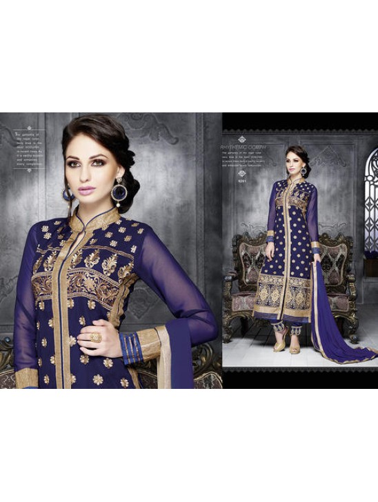 6201Blue Blossom LEO Designer Party Wear Suit 6201Blue Blossom LEO Designer Party Wear Suit