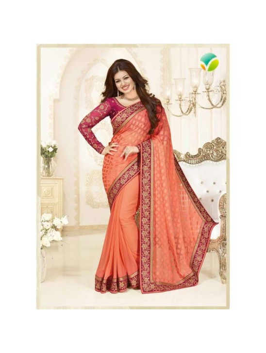 KH16352 Peach With Purple Kasheesh Sheesha Designer Saree KH16352 Peach With Purple Kasheesh Sheesha Designer Saree