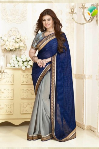 KH16353 Blue Kasheesh Sheesha Designer Saree