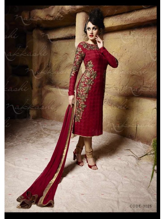 Red Indian Designer Party Wear Dress Red Indian Designer Party Wear Dress