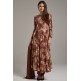 Elegant Brown Foil Printed Circular Style Anarkali Dress Elegant Brown Foil Printed Circular Style Anarkali Dress