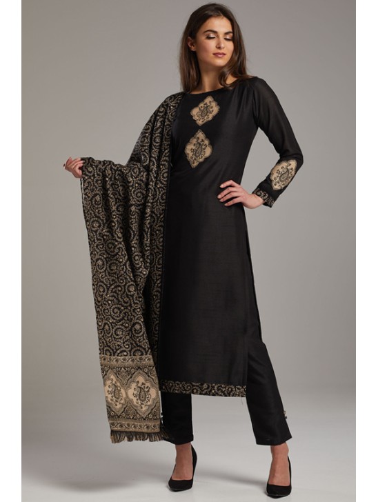 Black Indian Designer Evening Wear Salwar Suit Black Indian Designer Evening Wear Salwar Suit