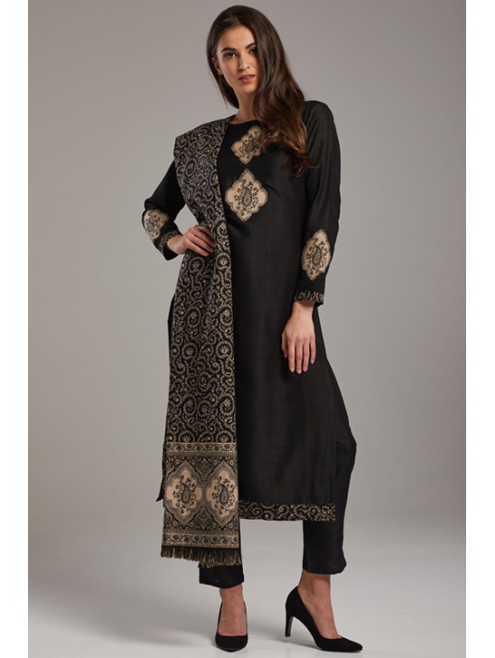 Black Indian Designer Evening Wear Salwar Suit Black Indian Designer Evening Wear Salwar Suit