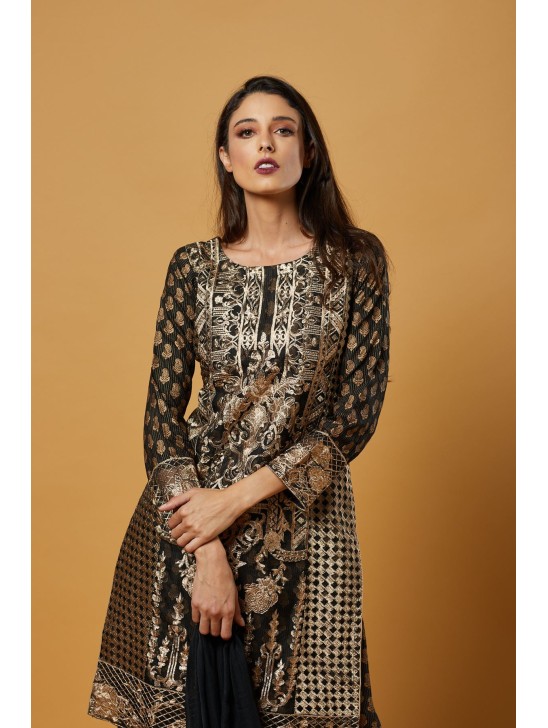 Black Gold Indian Wedding Salwar Suit Black Gold Indian Wedding Salwar Suit