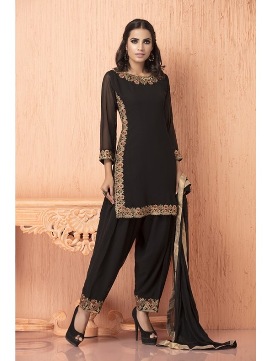 Black Pakistani Designer Salwar Suit Black Pakistani Designer Salwar Suit