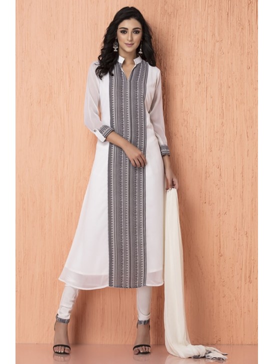 Black White Dress Chiffon Outfit Anarkali Online Readymade Suit Black White Dress Chiffon Outfit Anarkali Online Readymade Suit