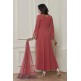 ROSE PINK TRENDY FULL FLARED READY MADE DRESS ROSE PINK TRENDY FULL FLARED READY MADE DRESS