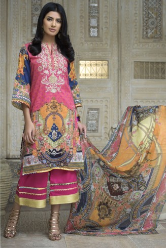 PINK PRINTED LAWN SUMMER WEAR SUIT