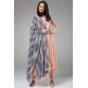 PEACH NOUGAT PAKISTANI DESIGNER A LINE SUIT WITH CONTRAST DUPATTA PEACH NOUGAT PAKISTANI DESIGNER A LINE SUIT WITH CONTRAST DUPATTA