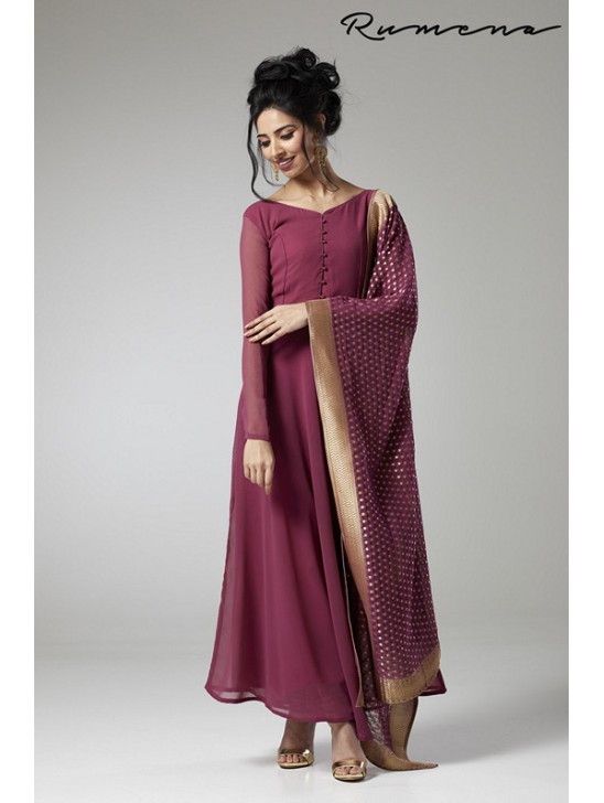 PLUM CIRCULAR FLARED READY MADE DRESS PLUM CIRCULAR FLARED READY MADE DRESS