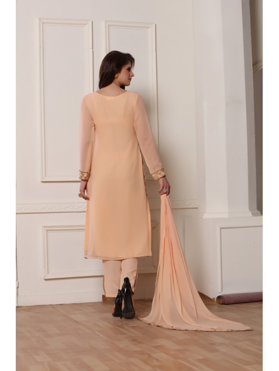PEACH NOUGAT SMART AND STYLISH STRAIGHT DESIGNER READY MADE SUIT PEACH NOUGAT SMART AND STYLISH STRAIGHT DESIGNER READY MADE SUIT
