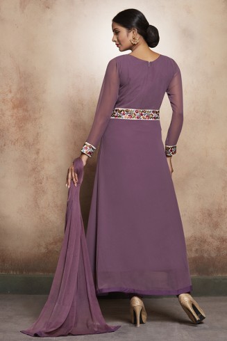 PURPLE ROSE CIRCULAR STYLE READY MADE SALWAR SUIT