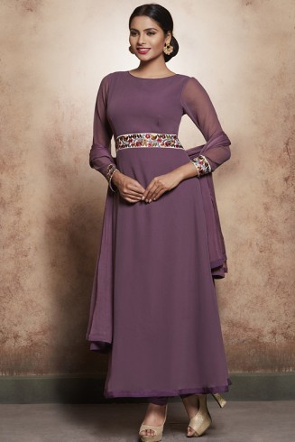 PURPLE ROSE CIRCULAR STYLE READY MADE SALWAR SUIT