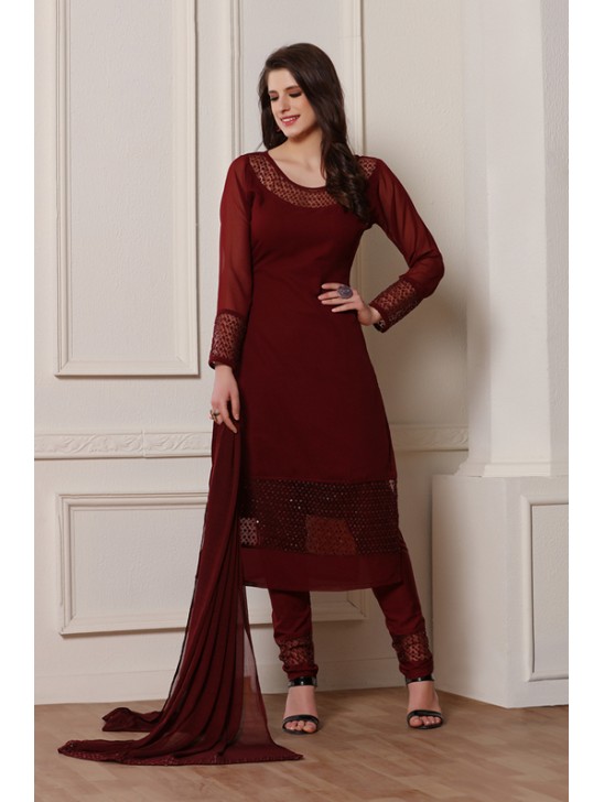 BERRY RED GEORGETTE DESIGNER READY MADE SALWAR SUIT BERRY RED GEORGETTE DESIGNER READY MADE SALWAR SUIT