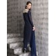 Navy Blue Designer Dress Pencil Trouser Indian Suit Navy Blue Designer Dress Pencil Trouser Indian Suit