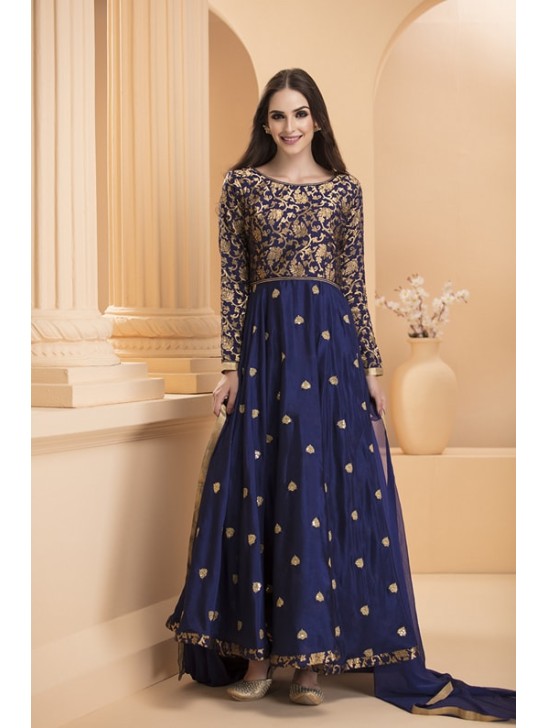BLUE BROCADE READY MADE MAXI DRESS BLUE BROCADE READY MADE MAXI DRESS