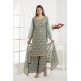GREY EMBROIDERED SHARARA STYLE DRESS GREY EMBROIDERED SHARARA STYLE DRESS