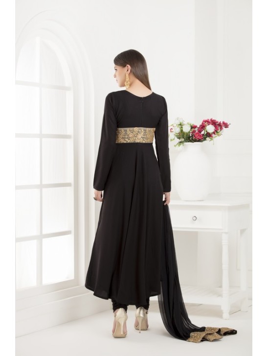 BLACK EID WEDDING PARTY DESIGNER FLARED SUIT BLACK EID WEDDING PARTY DESIGNER FLARED SUIT
