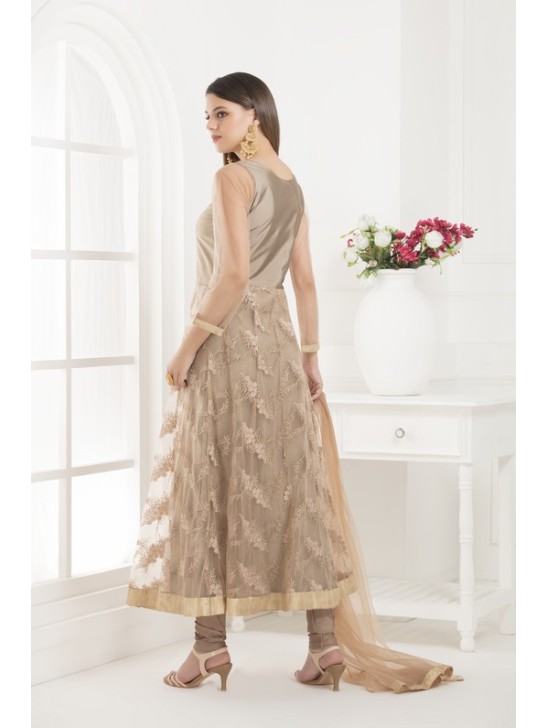 Beige Indian Anarkali Dress Wedding Party Suit Beige Indian Anarkali Dress Wedding Party Suit