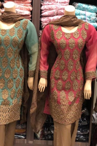 NEW FANCY CHIFFON EMBROIDERED PAKISTANI STYLE READYMADE SUIT