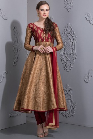 GORGEOUS MAROON KALIDAAR ANARKALI READY MADE SUIT