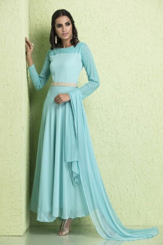 Turquiose Long Skater Dress Summer Maxi Gown