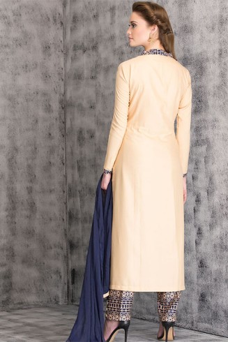 Beige Dress Tribal Printed Designer Wear Readymade Suit