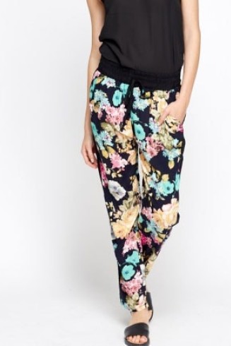 Stunning Contrast Insert Floral Trousers