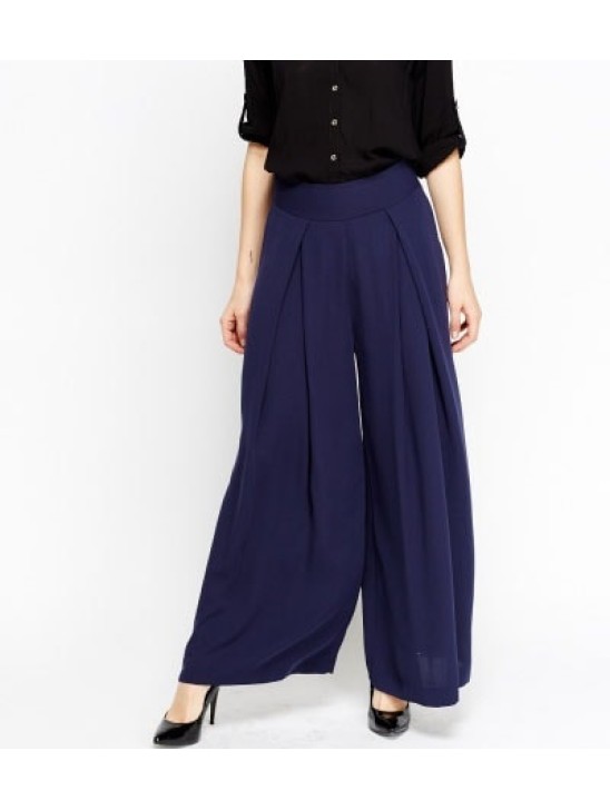 High Waisted Flared Navy Trouser High Waisted Flared Navy Trouser