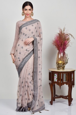 Lilac Indo Western Stylish Saree