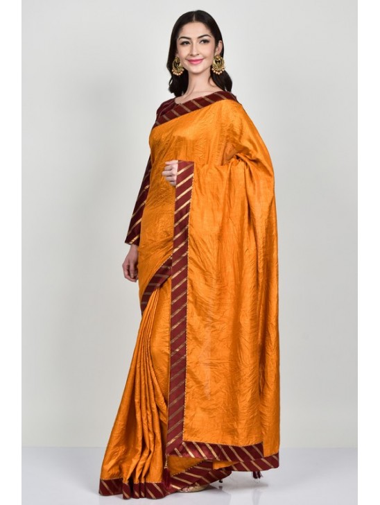 Burnt Orange Silk Indian Saree Burnt Orange Silk Indian Saree