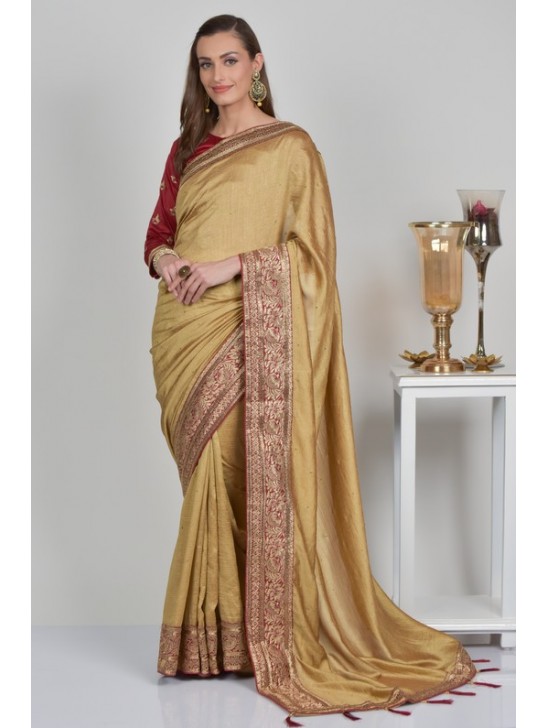 Golden & Red Indian Wedding Wear Saree Golden & Red Indian Wedding Wear Saree