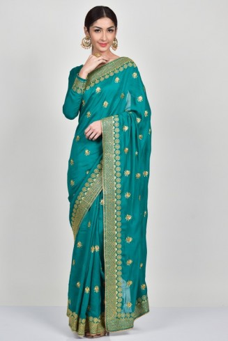 Ferozi Party Wear Indian Designer Saree