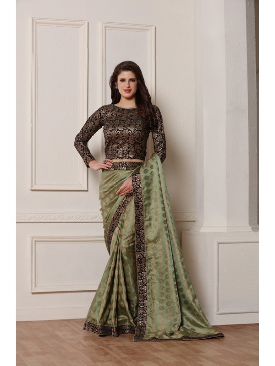 ZACS-611 OLIVE GREEN MEHDNI WEAR READY MADE SAREE ZACS-611 OLIVE GREEN MEHDNI WEAR READY MADE SAREE