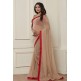 STUNNING NUDE SHADE SHIMMER BEIGE READY MADE SAREE STUNNING NUDE SHADE SHIMMER BEIGE READY MADE SAREE