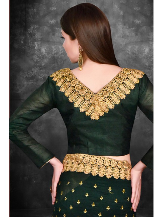 Chive Green Women s Georgette Saree Chive Green Women s Georgette Saree