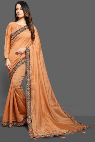 ORANGE PEEL ETHNIC DESIGNER SAREE