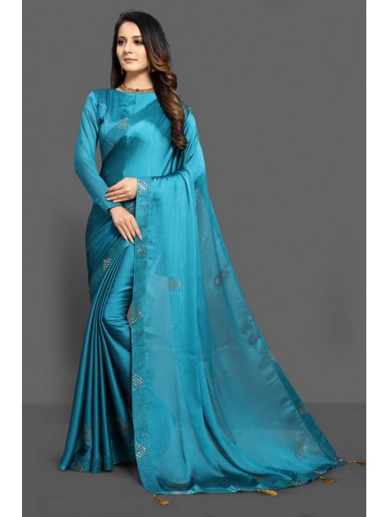 TEAL WEDDING DESIGNER SAREE TEAL WEDDING DESIGNER SAREE