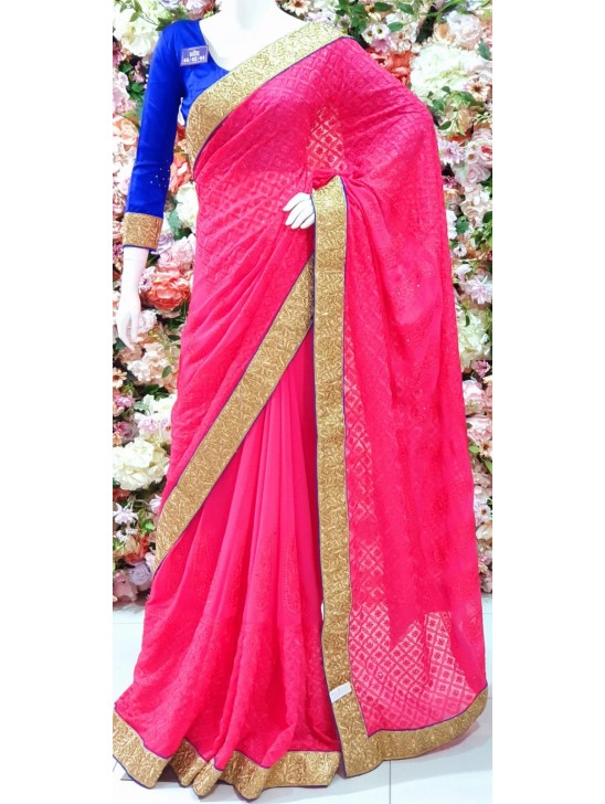 MAGENT AND CLASSIC BLUE ETHNIC SAREE MAGENT AND CLASSIC BLUE ETHNIC SAREE