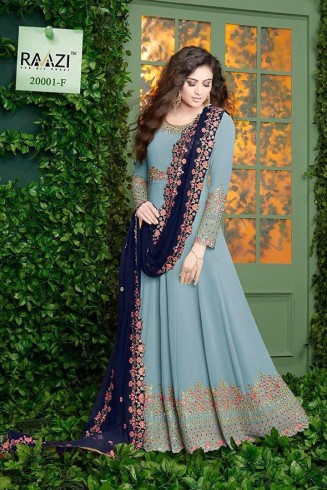 STUNNING INDIAN DESIGNER ANARKALI GOWN ( 6 COLOURS )