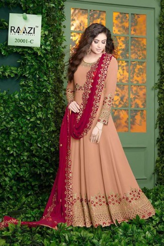 STUNNING INDIAN DESIGNER ANARKALI GOWN ( 6 COLOURS )