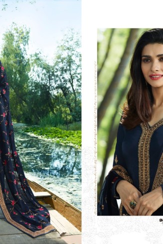 NAVY BLUE  KASEESH PRACHI GEORGETTE PARTY WEAR CHURIDAAR SUIT 