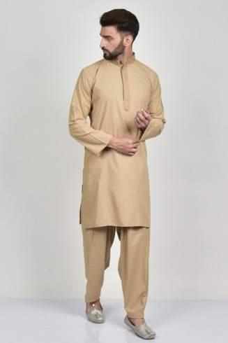 Beige Desi Boys Readymade Kurta Shalwar