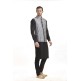 BLACK KURTA AND GREY JACKET STYLISH PAJAMA INDIAN SUIT BLACK KURTA AND GREY JACKET STYLISH PAJAMA INDIAN SUIT