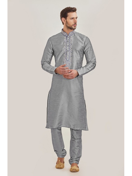 GREY INDIAN EID READY MADE KURTA AND PYJAMA GREY INDIAN EID READY MADE KURTA AND PYJAMA
