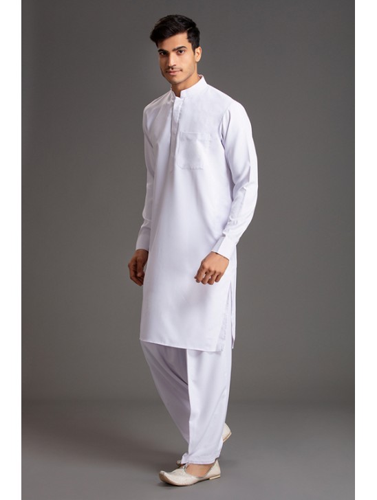 WHITE PATHANI KURTA SALWAR READYMADE SUIT WHITE PATHANI KURTA SALWAR READYMADE SUIT