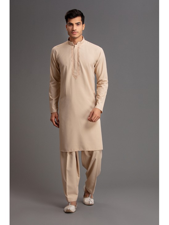 BEIGE CREAM MEN SHALWAR KAMEEZ READYMADE SUIT BEIGE CREAM MEN SHALWAR KAMEEZ READYMADE SUIT