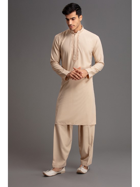 BEIGE CREAM MEN SHALWAR KAMEEZ READYMADE SUIT BEIGE CREAM MEN SHALWAR KAMEEZ READYMADE SUIT