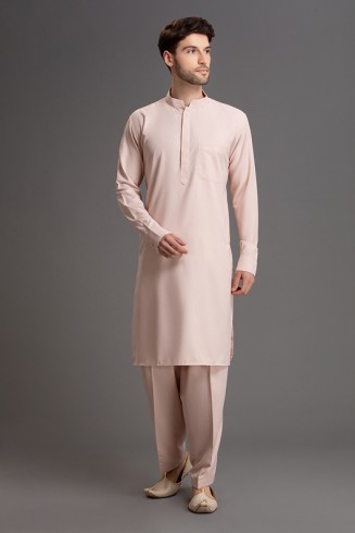 PEACH KURTA SHALWAR DESIGNER READYMADE PAKISTANI SUIT FOR MEN